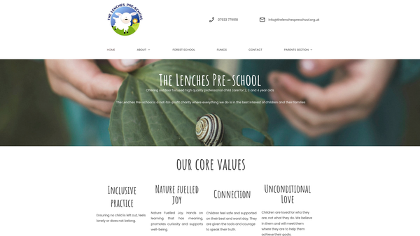 Screenshot of the The Lenches Pre-School website