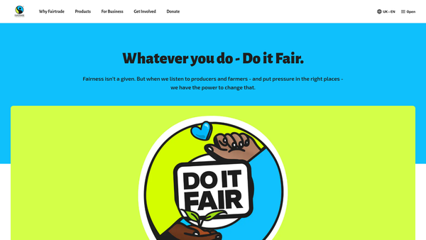 Screenshot of the The Fairtrade Foundation website