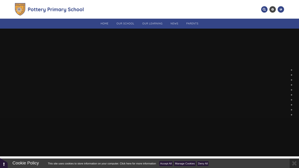 Screenshot of the Pottery Primary School Fund website