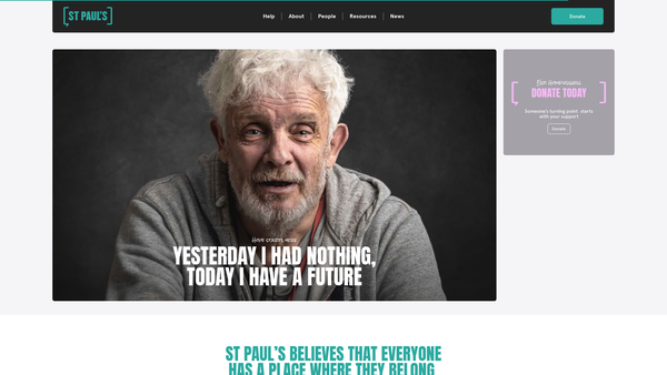 Screenshot of the St Paul's Hostel website