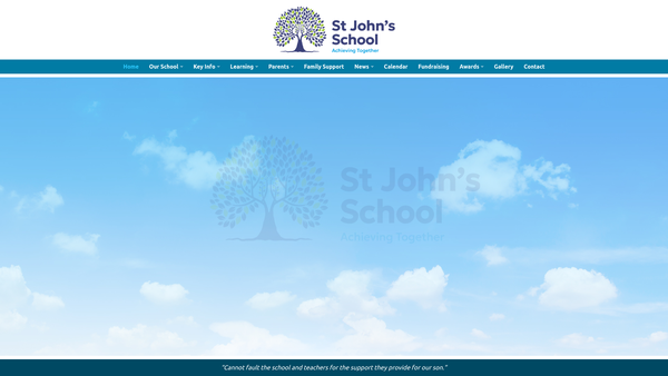 Screenshot of the St Johns Special School Association website