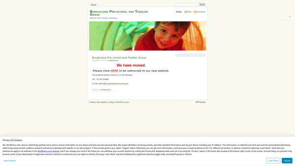 Screenshot of the Burghclere Pre-School And Toddler Group website