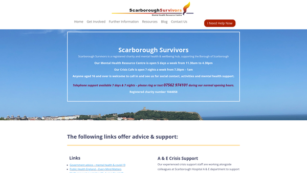 Screenshot of the Scarborough Survivors website