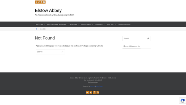 Screenshot of the The Friends Of Elstow Abbey website