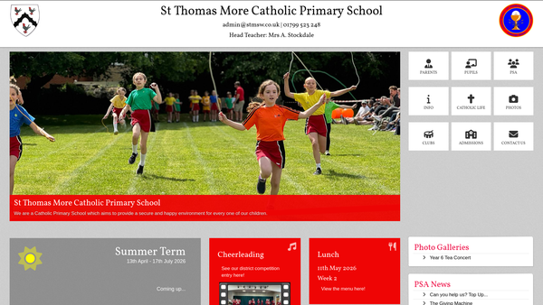 Screenshot of the St Thomas More Parent Staff Association website