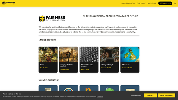 Screenshot of the The Fairness Foundation website