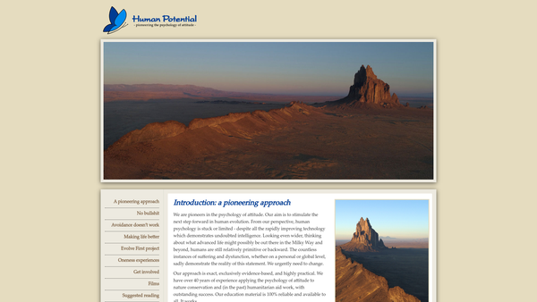 Screenshot of the The Human Potential Trust website