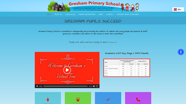 Screenshot of the The Gresham School Association website
