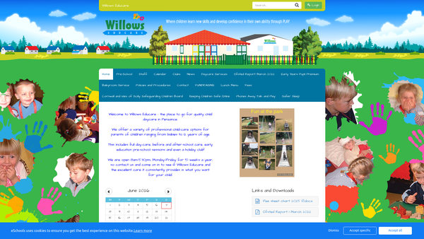 Screenshot of the Heamoor Pre-School Playgroup website