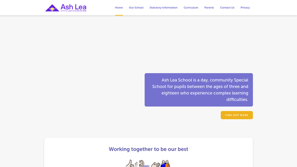 Screenshot of the Ash Lea School Fund website