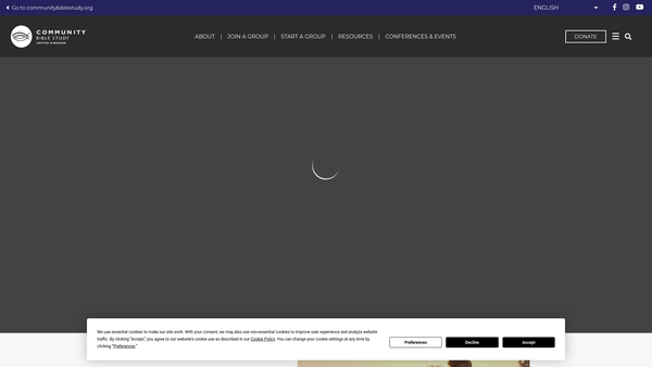 Screenshot of the Community Bible Study International UK website