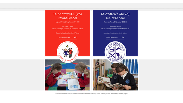 Screenshot of the St Andrew's Church Of England Aided Infant School Fund website
