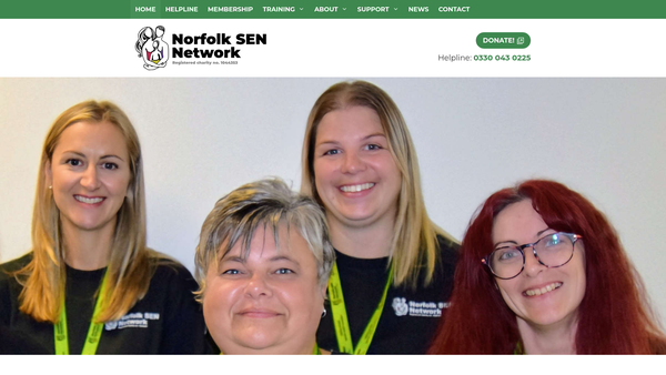 Screenshot of the Norfolk Sen Network website