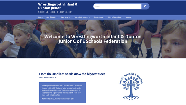 Screenshot of the Friends of Dunton and Wrestlingworth Association website