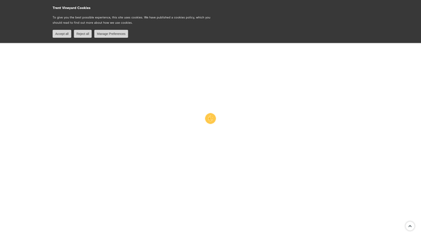 Screenshot of the Trent Vineyard website