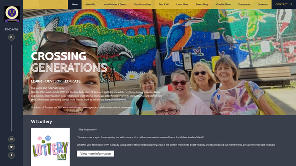 Screenshot of the The Cheshire Federation Of Womens Institutes website