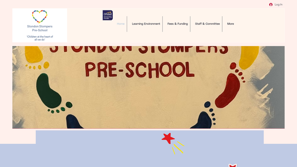 Screenshot of the Stondon Stompers Pre-School website