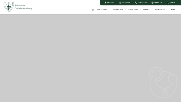 Screenshot of the St Patricks Parent Teacher Association website