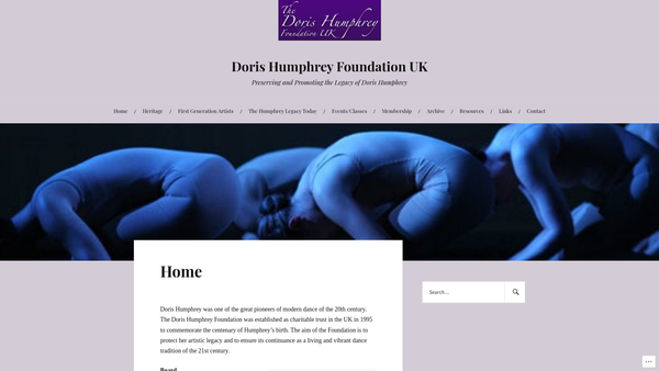 Screenshot of the The Doris Humphrey Foundation website
