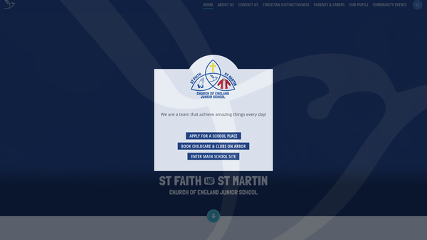 Screenshot of the St Faith And St Martin School Fund website