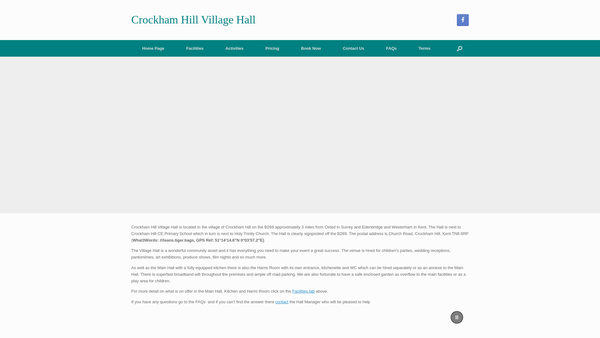 Screenshot of the The Crockham Hill Village Hall Trust website