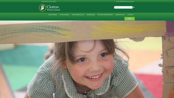 Screenshot of the Clutton School Parent Teachers Friends Association website