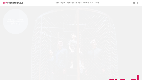 Screenshot of the The Actors Of Dionysus website