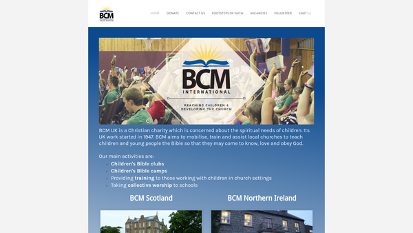 Screenshot of the Bcm International UK (Anchor) Trust website