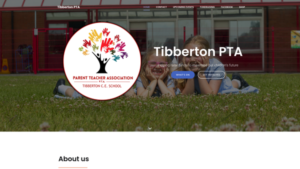 Screenshot of the Tibberton Parent Teacher Association website