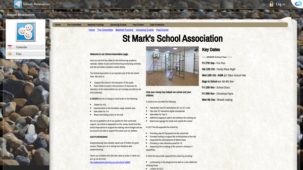 Screenshot of the St Marks School Association website