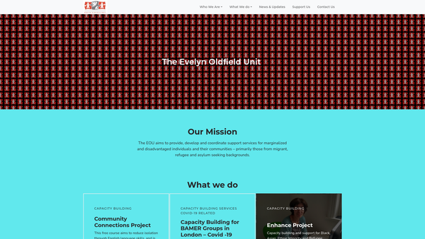 Screenshot of the The Evelyn Oldfield Unit website