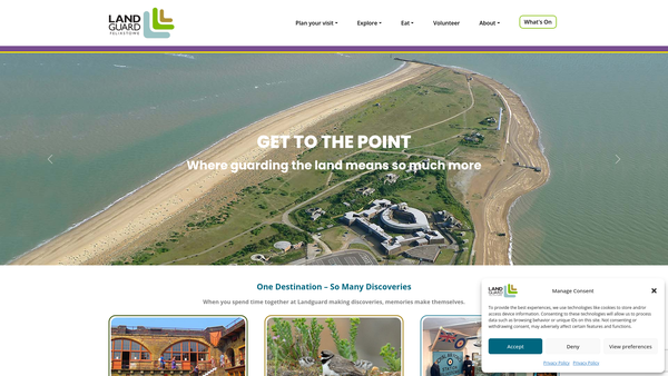 Screenshot of the Landguard Fort Trust website
