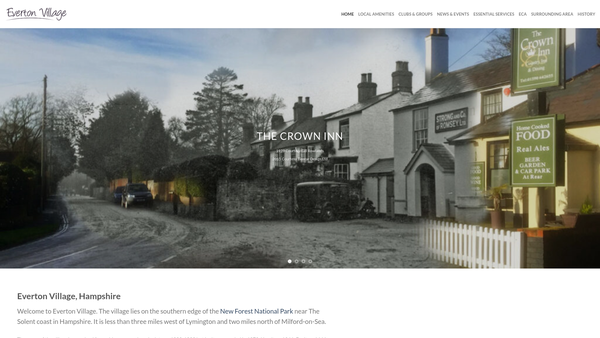 Screenshot of the Everton Community Association website