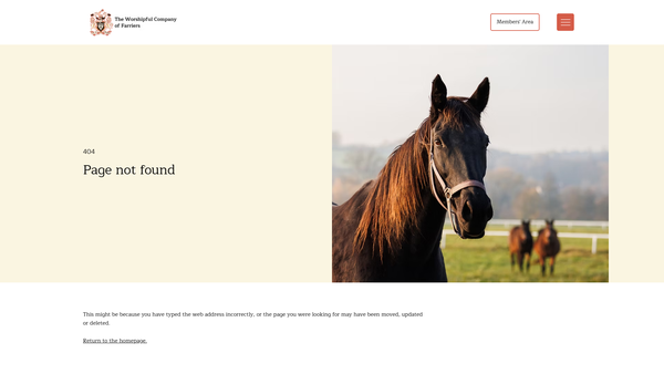 Screenshot of the The Worshipful Company Of Farriers Charitable Trust 1994 website