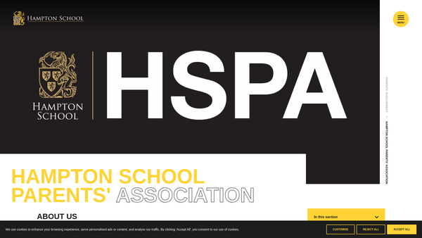 Screenshot of the Hampton School Parents Association website