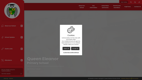 Screenshot of the Queen Eleanor School Fund website