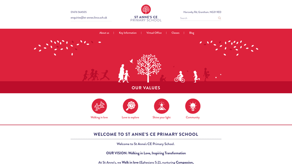 Screenshot of the St Anne's C E (Controlled) School Fund website