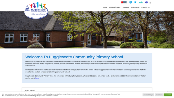 Screenshot of the Hugglescote Parents Teachers And Friends website