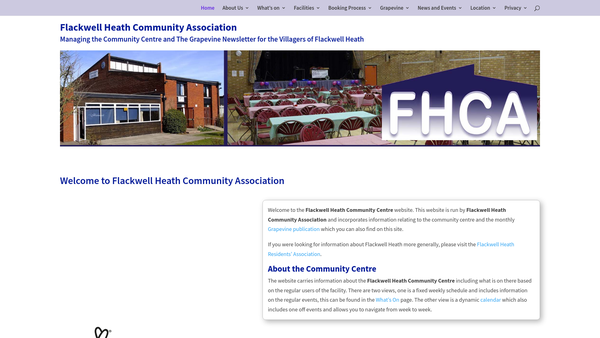 Screenshot of the The Flackwell Heath Community Association website