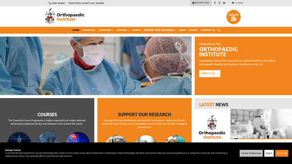 Screenshot of the The Orthopaedic Institute Limited website