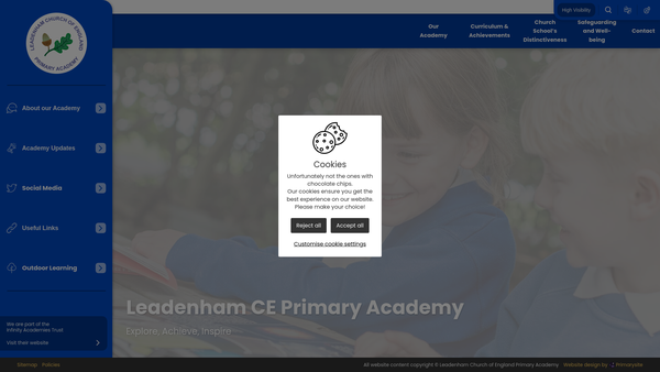 Screenshot of the Leadenham Church Of England Primary School Fund website