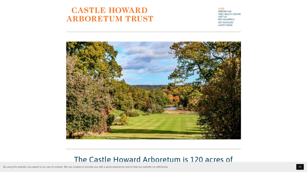 Screenshot of the Castle Howard Arboretum Trust website