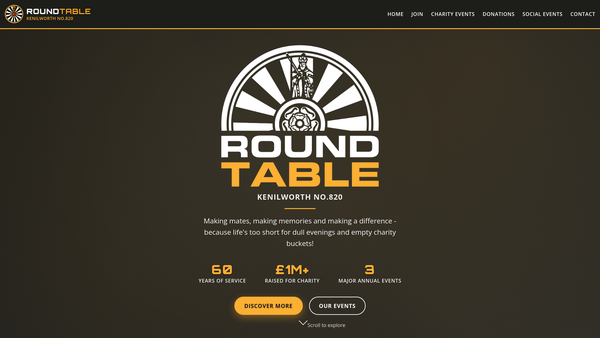 Screenshot of the Round Table Charitable Trust Fund website