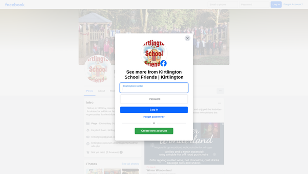 Screenshot of the Kirtlington School Friends website