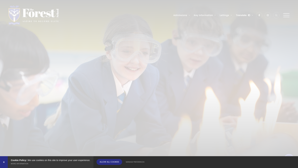 Screenshot of the Forest School Parent Teacher Association website