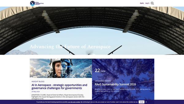 Screenshot of the The Royal Aeronautical Society Awards Trust website