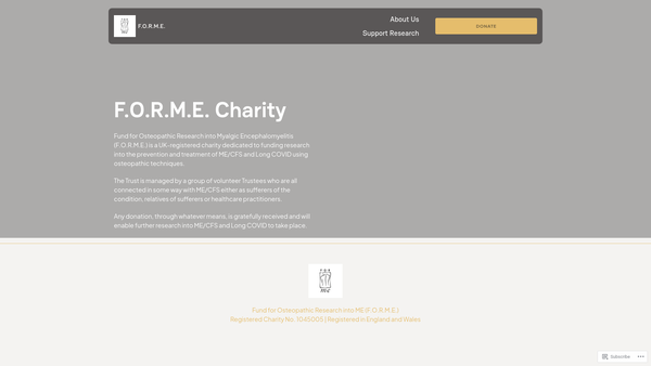 Screenshot of the Fund For Osteopathic Research Into M E website