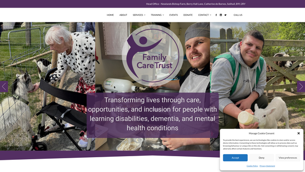 Screenshot of the Family Care Trust website