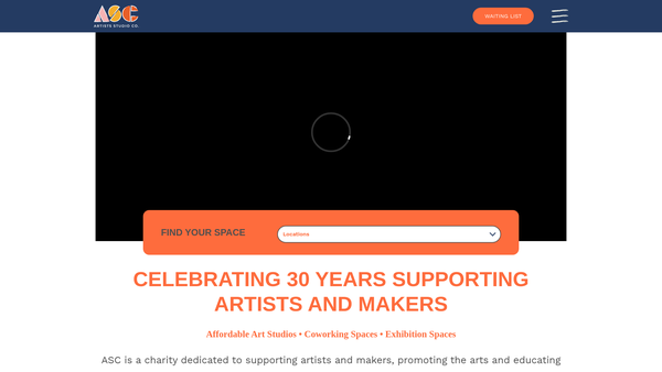 Screenshot of the Artists Studio Company website
