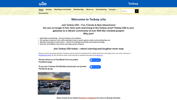 Screenshot of the The Torbay U. 3. A. website